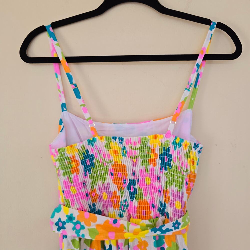 Show Me Your MuMu Yellow Pink Floral Midi Dress - Picture 10 of 12